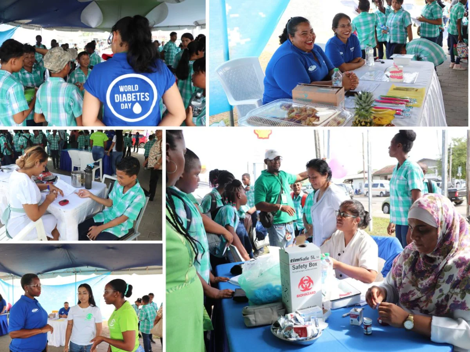 Collage of the Interactive Health fair hosted in Lelydorp Suriname