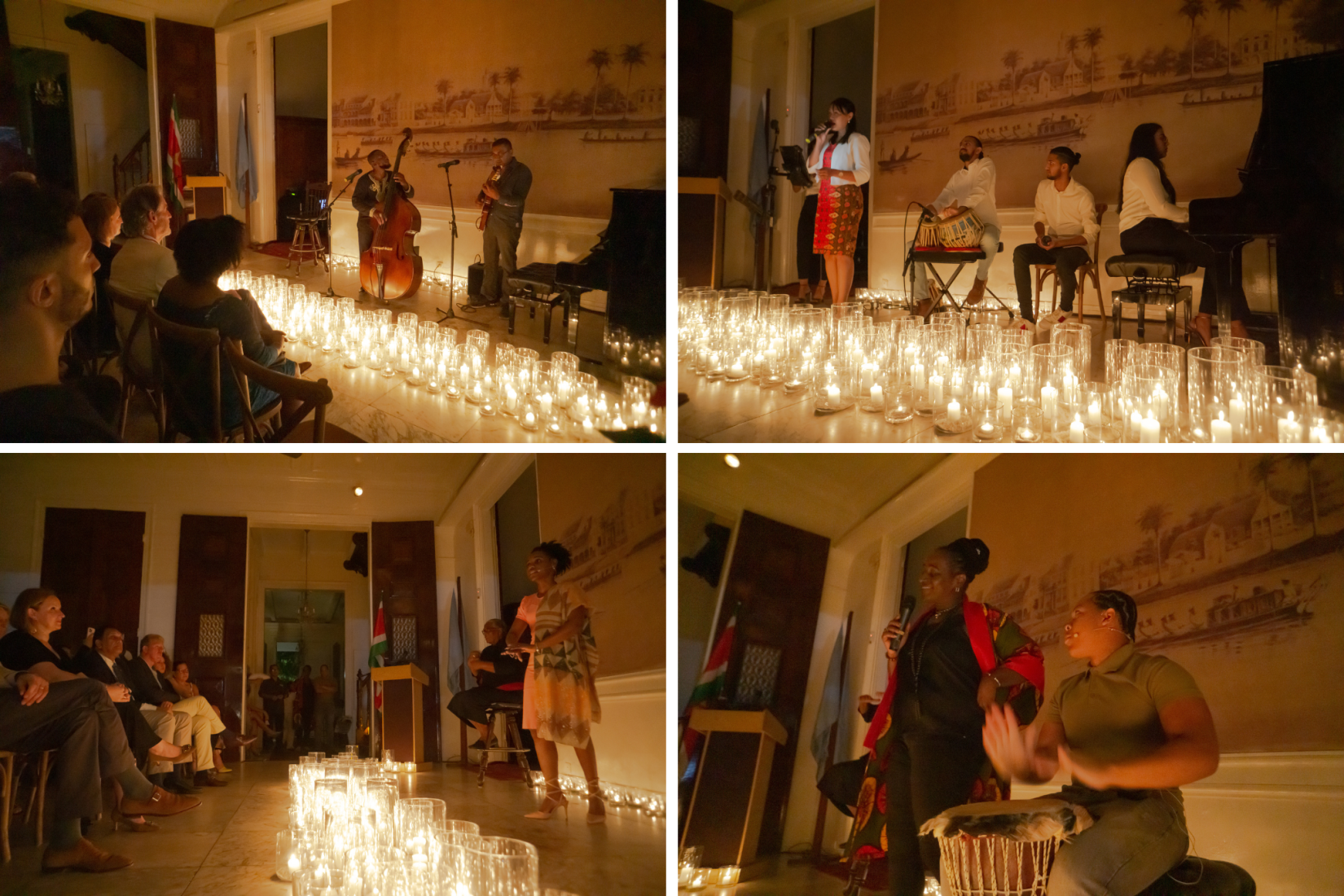 Collage of performances during the UN75 commemoration in Suriname